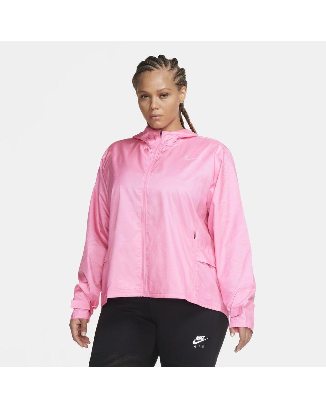 Nike Essential Running Jacket (plus in Pink - Lyst