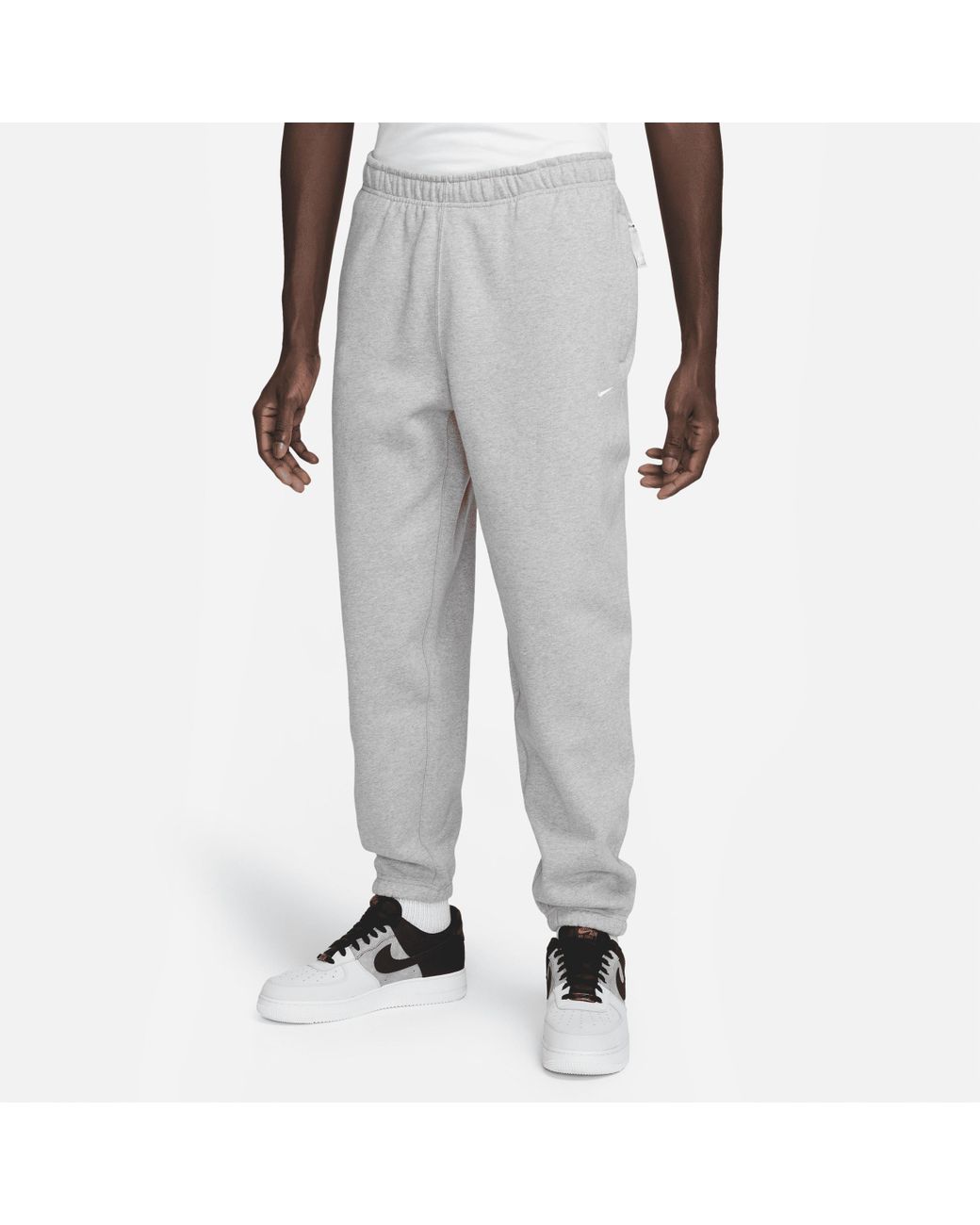 Nike Solo Swoosh Fleece Pants in Grey for Men Lyst UK