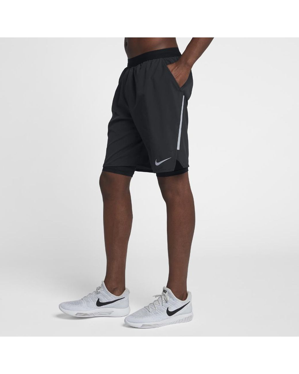 Nike Flex Men's 9" 2-in-1 Running Shorts in Black Men | Lyst