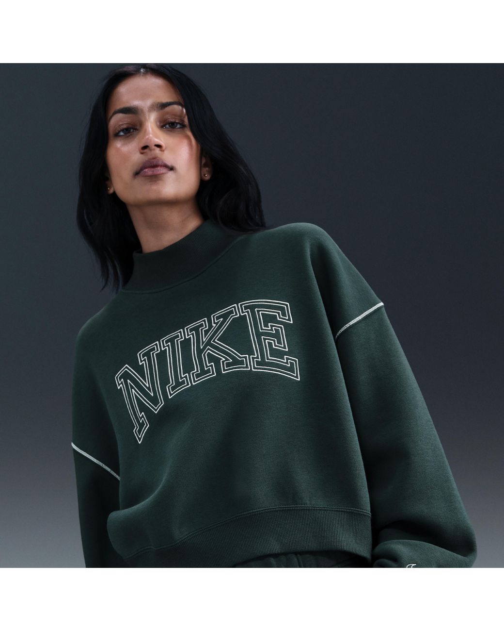 sportswear essential fleece mock neck sweatshirt