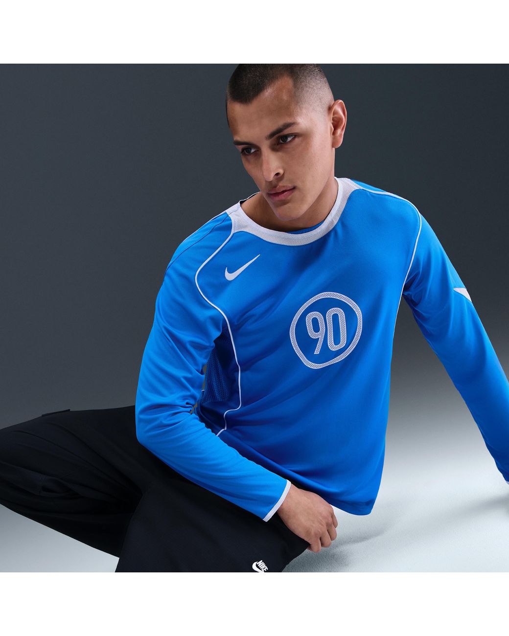 Nike Total 90 Dri-Fit Long-Sleeve Football Top in Blue for Men | Lyst