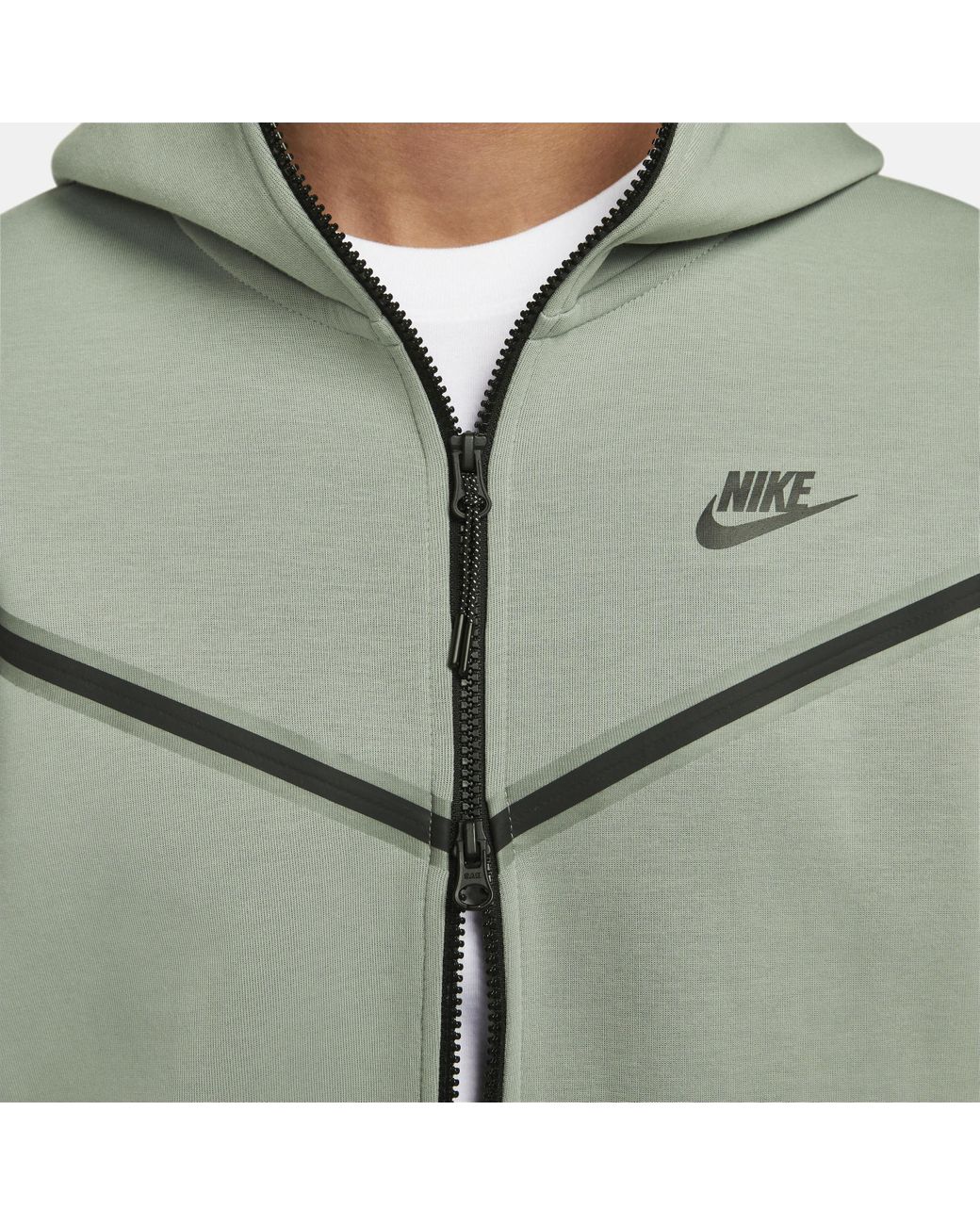 Nike Sportswear Tech Fleece Full-zip Hoodie In Grey, in Green for Men | Lyst
