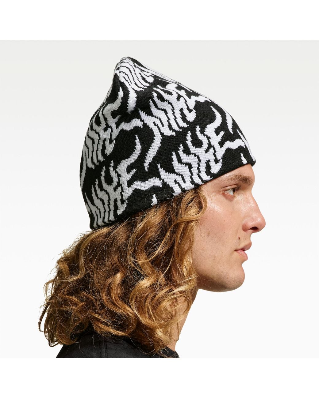 Nike Brown Peak Uncuffed Graphic Beanie