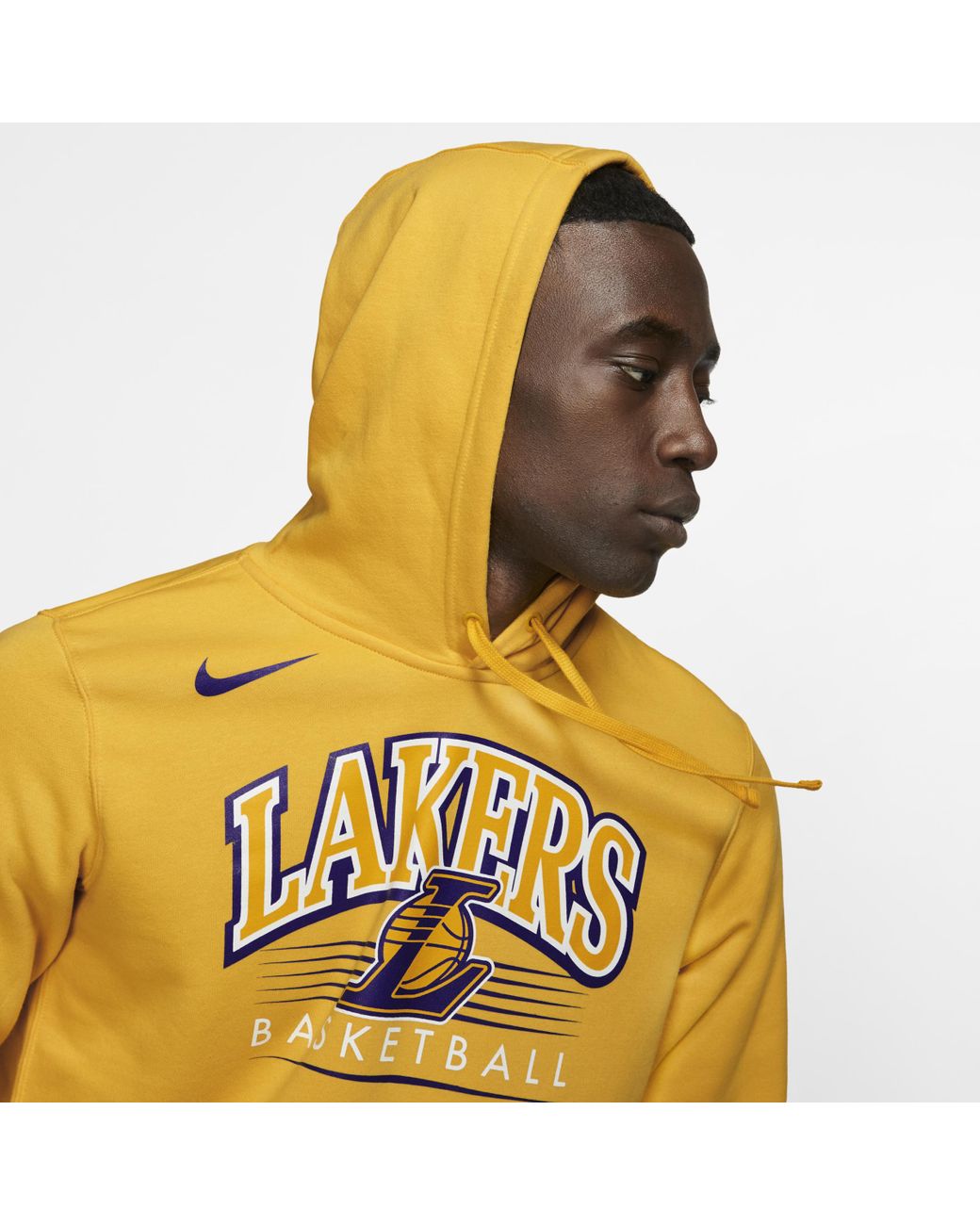 Felpa Los Angeles Lakers con cappuccio NBANike in Pile da Uomo colore  Giallo | Lyst