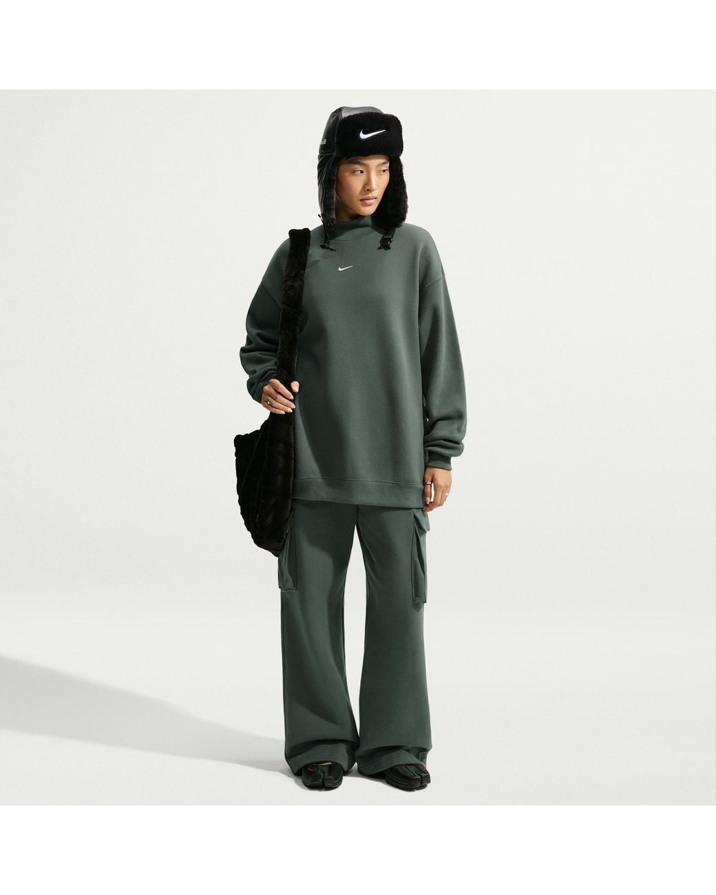 Polyester Studio Nike Studio Fleece Medium Weight Oversized Mock-Neck Sweatshirt in ...