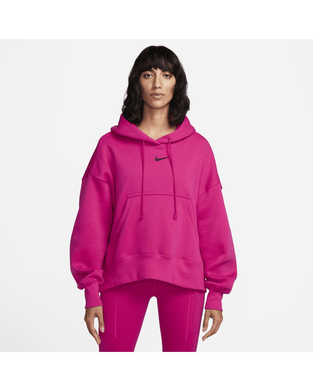 Nike Sportswear Phoenix Fleece Over-oversized Pullover Hoodie in Pink
