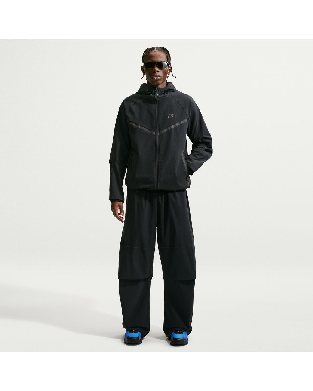 Nike Gray Tech Dri-Fit Woven Full-Zip Windrunner Jacket for men