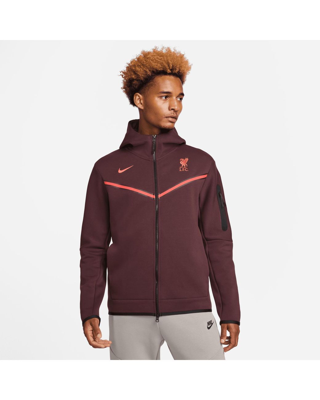 Nike Liverpool F.c. Tech Fleece Windrunner Full-zip Hoodie in Red for ...