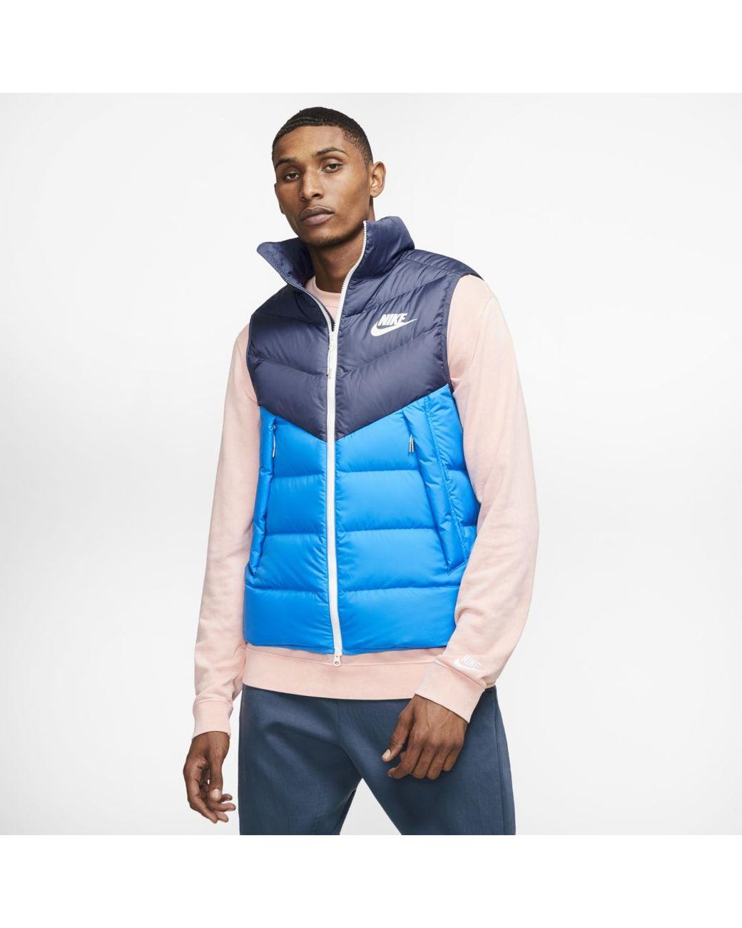 Nike Sportswear Windrunner Down Fill Vest in Blue for Men | Lyst