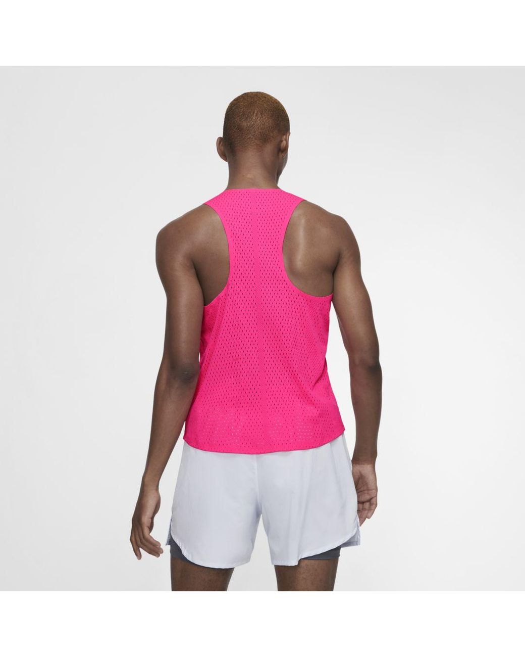 Nike Aeroswift Running Singlet in Pink for Men | Lyst