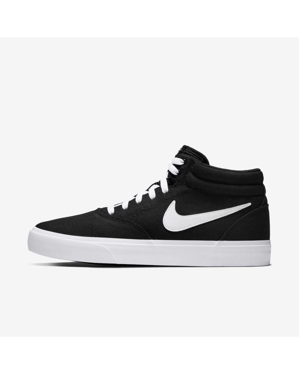 Nike Sb Charge Mid Canvas Skate Shoe in Black,Black,White,White (Black) for  Men | Lyst