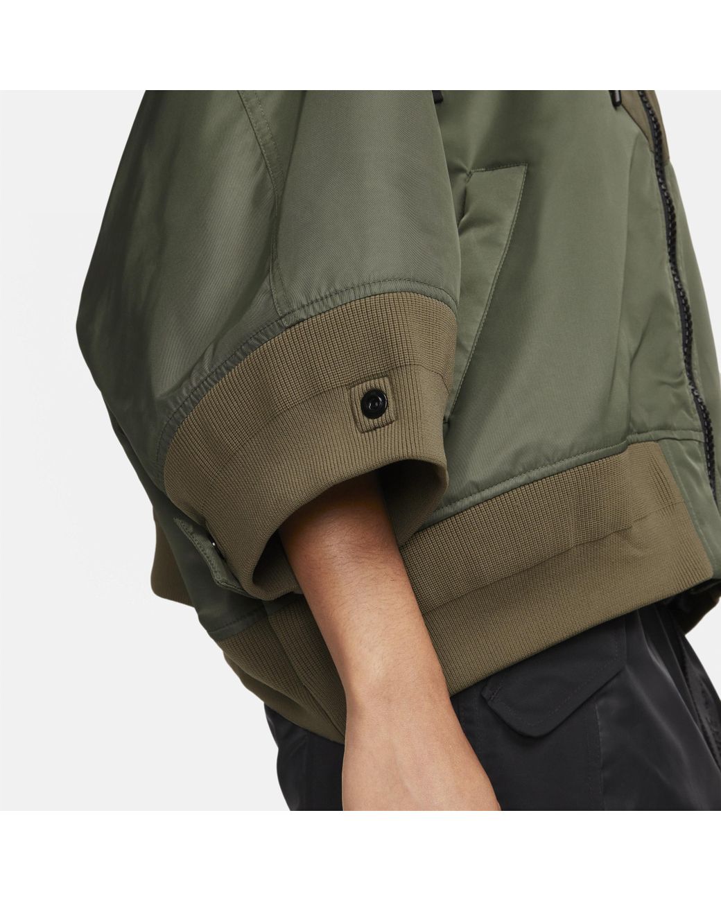 Nike Women's X Sacai Full-zip Hooded Jacket In Green