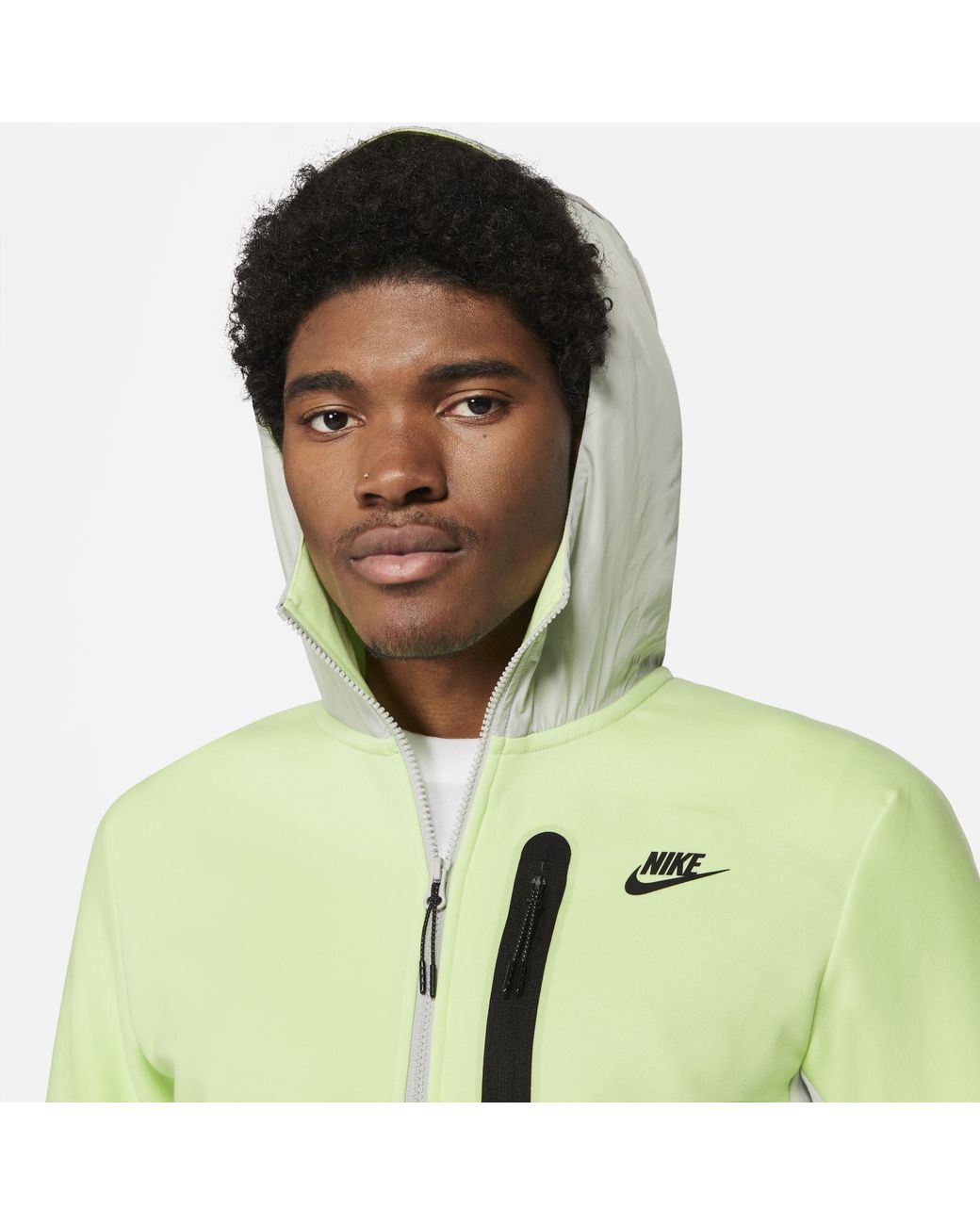 niet verwant Erfgenaam gemeenschap Nike Sportswear Tech Fleece Geweven Hoodie Met Rits in het Groen voor heren  | Lyst NL
