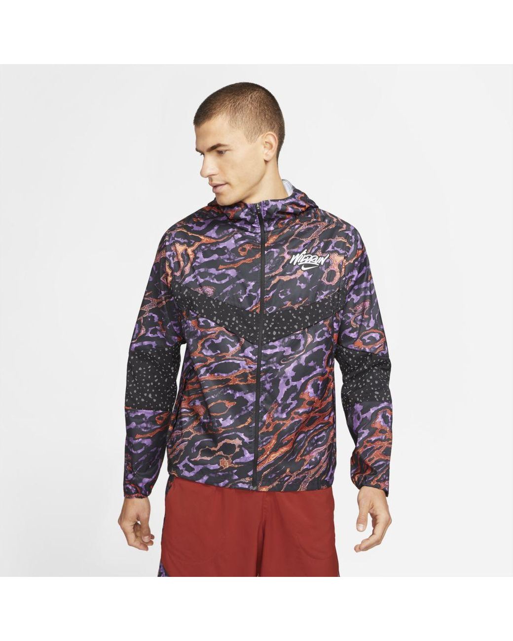 nike running wild run jacket in white