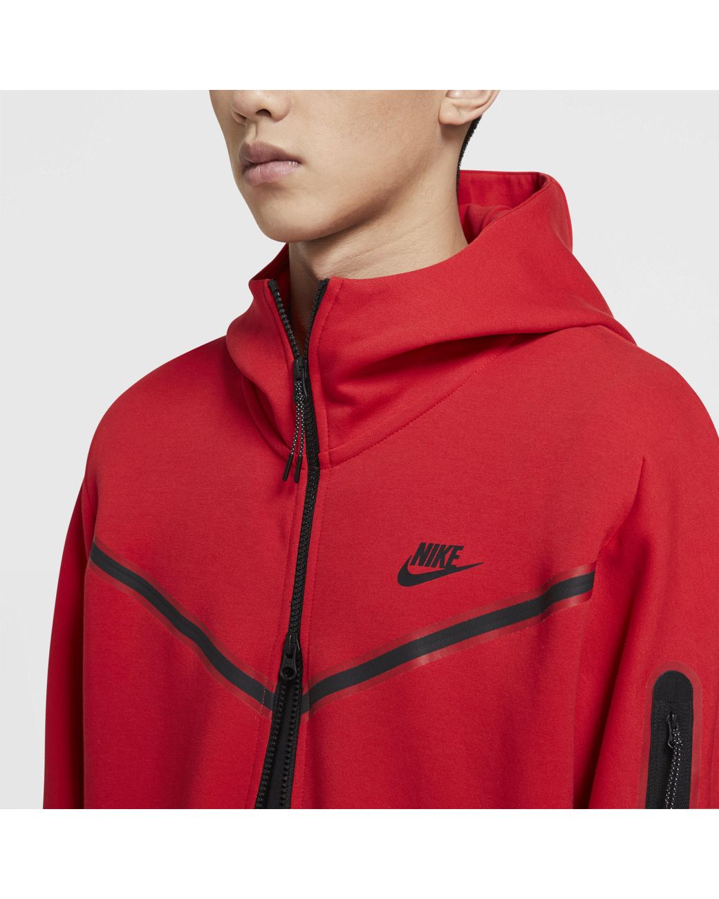 bladerdeeg Roos combineren Nike Sportswear Tech Fleece Hoodie Met Rits in het Rood voor heren | Lyst NL