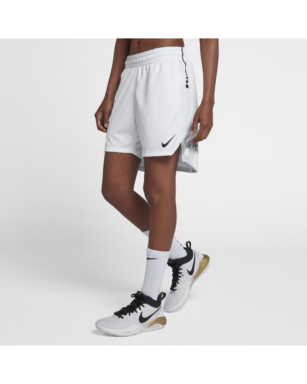 Nike Elite Women's Knit Basketball Shorts in White | Lyst