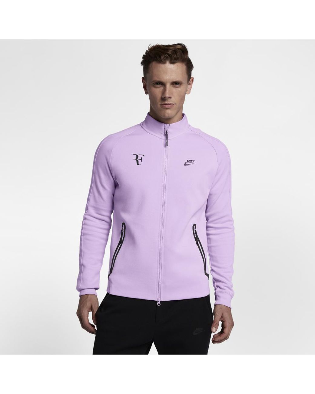 Nike Cotton Court Roger Federer Men's Tennis Jacket in Purple for Men | Lyst