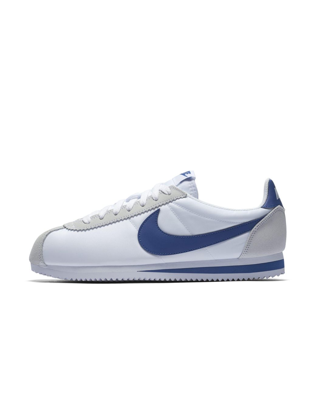 nike classic cortez nylon white gym blue