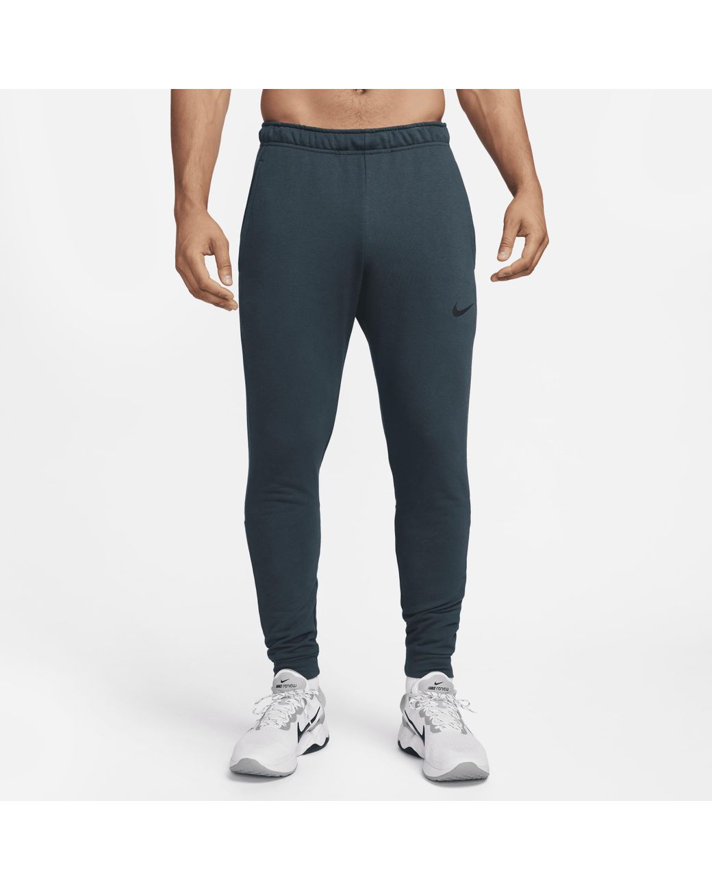 Nike Dry Dri fit Taper Fitness Fleece Trousers in Blue for Men
