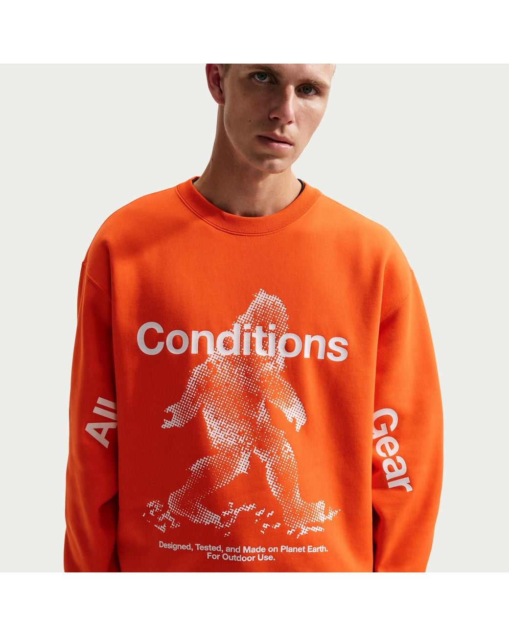 nike foundation crew sweatshirt orange