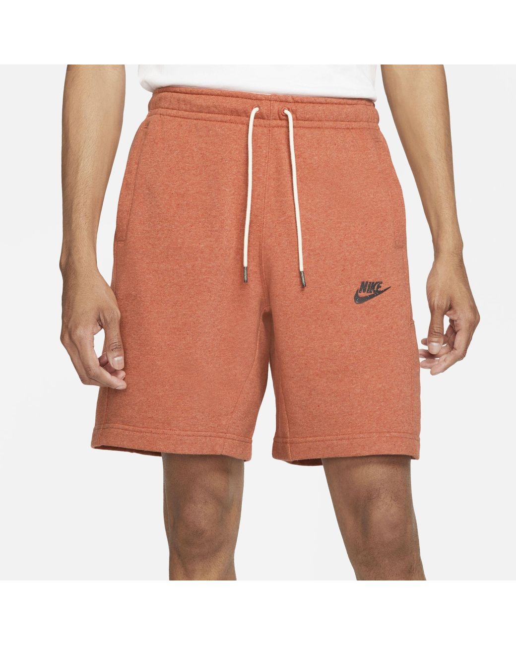 nike orange fleece shorts