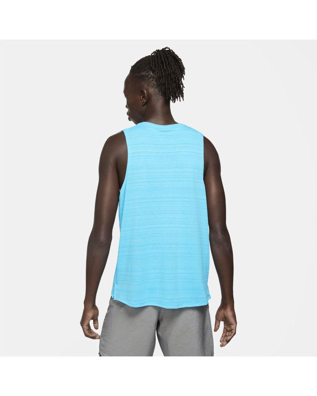 Nike Dri-fit Miler Running Tank in Blue for Men | Lyst