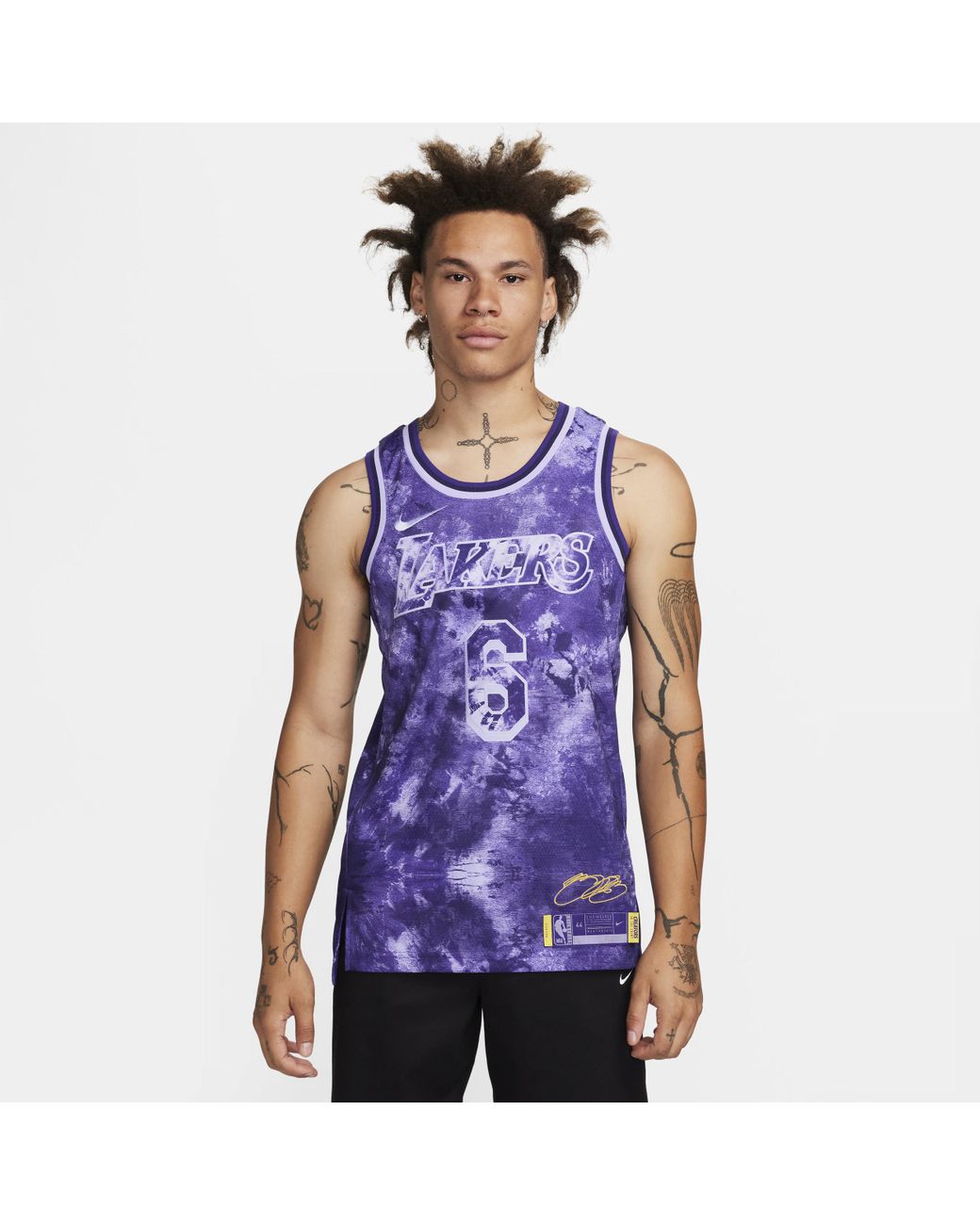 Nike Men's Los Angeles Lakers Icon Edition Dri-Fit NBA Swingman Jersey, Yellow, Size: Large, Polyester
