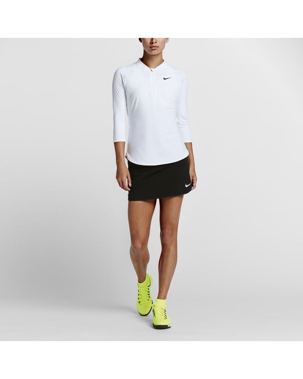 Nike Court Dry Pure Women's 3/4 Sleeve Half-zip Tennis Top in White | Lyst