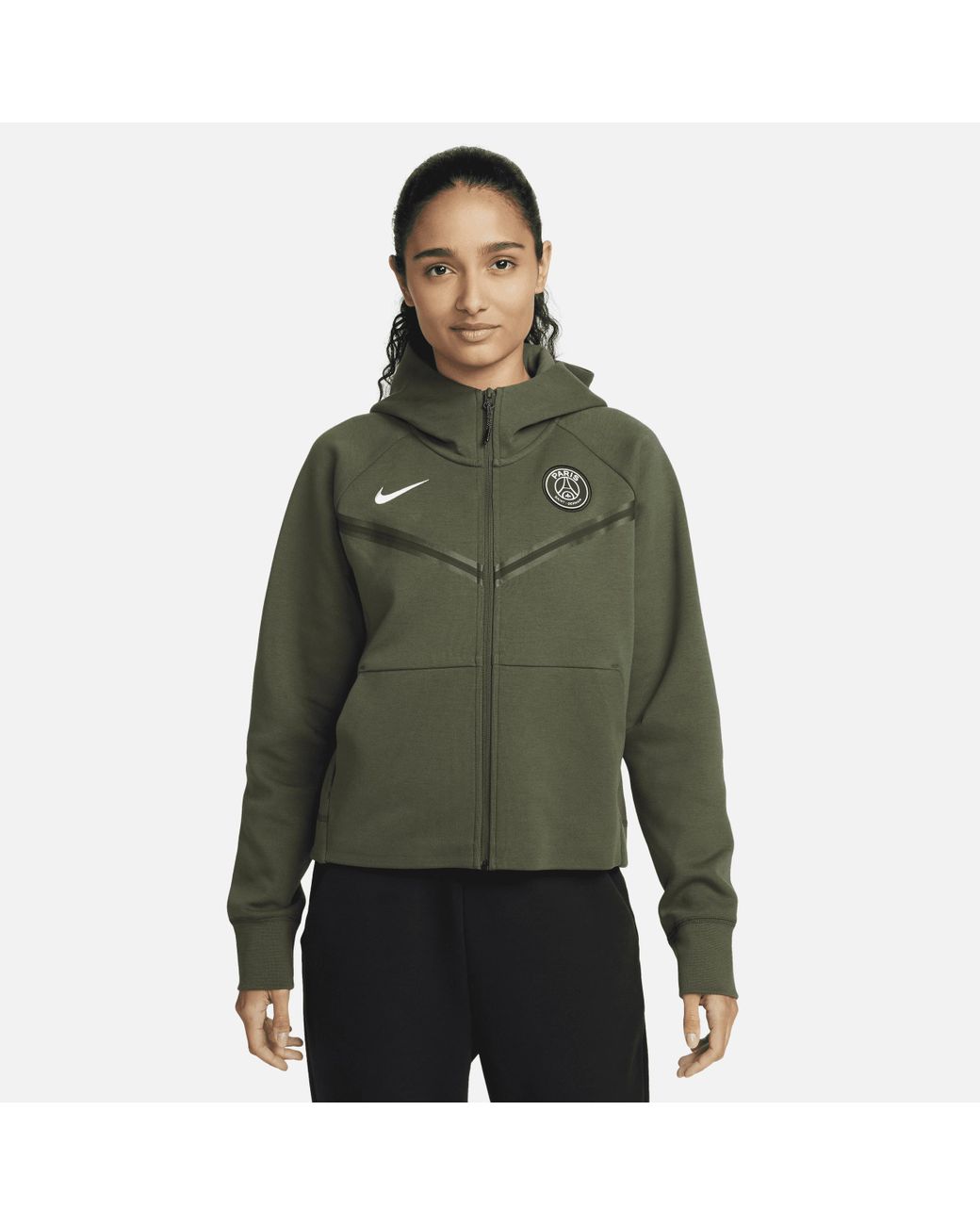 rand Bruidegom zuurstof Nike Paris Saint-germain Tech Fleece Windrunner Hoodie Met Rits in het Groen  | Lyst NL