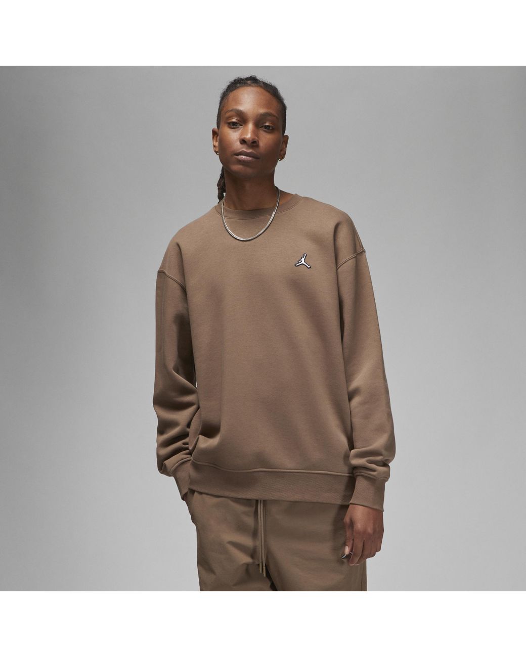 Nike Jordan Brooklyn Fleece Crew-neck Sweatshirt In Brown, for Men | Lyst