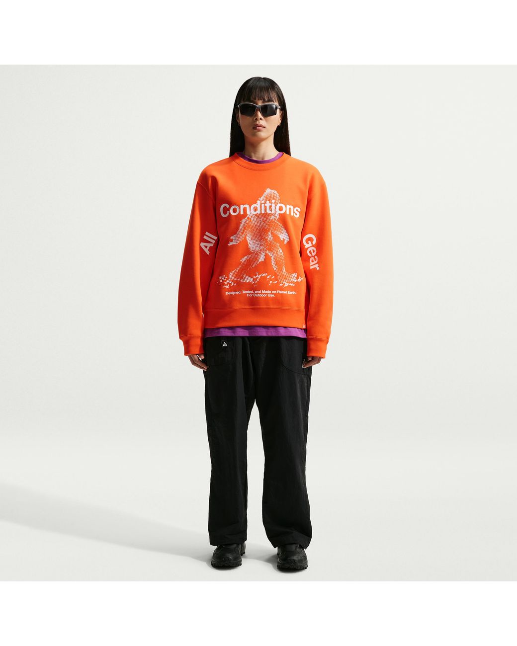 nike foundation crew sweatshirt orange