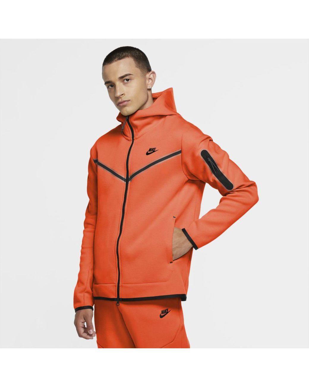 Nike Sportswear Tech Fleece Full-zip Hoodie (electro Orange) Men | Lyst