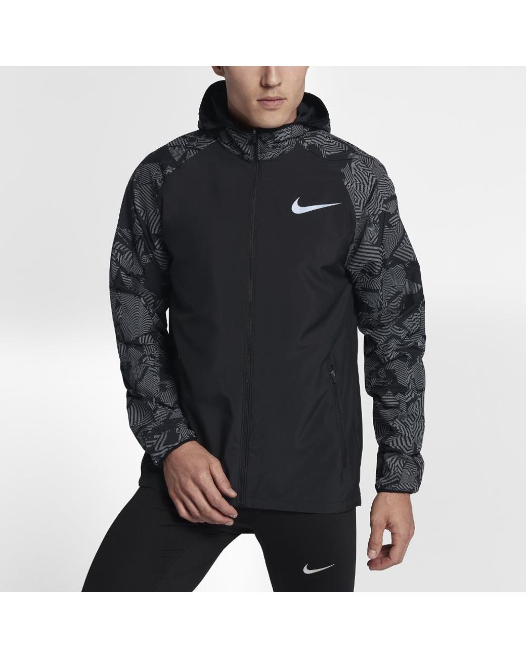 compact prieel jurk Nike Essential Flash Men's Running Jacket in Black for Men | Lyst