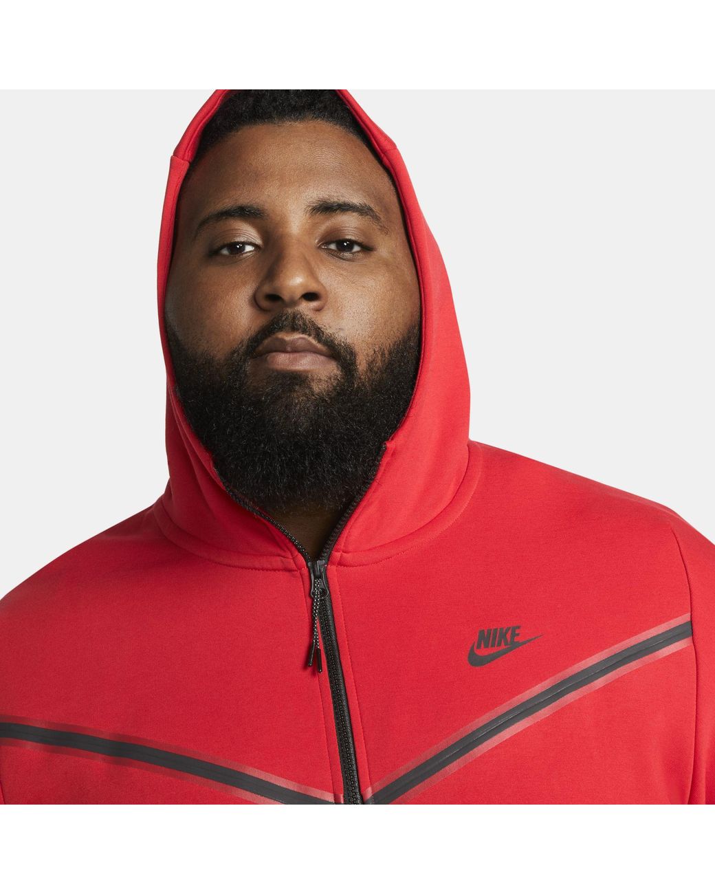 Nike Sportswear Tech Fleece Full-zip Hoodie in University Red,Black (Red)  for Men | Lyst