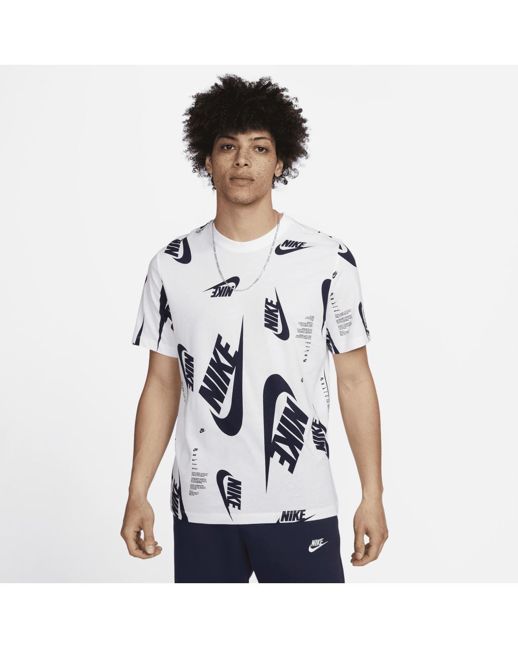 Nike Sportswear Allover Print T-shirt in White for Men | Lyst