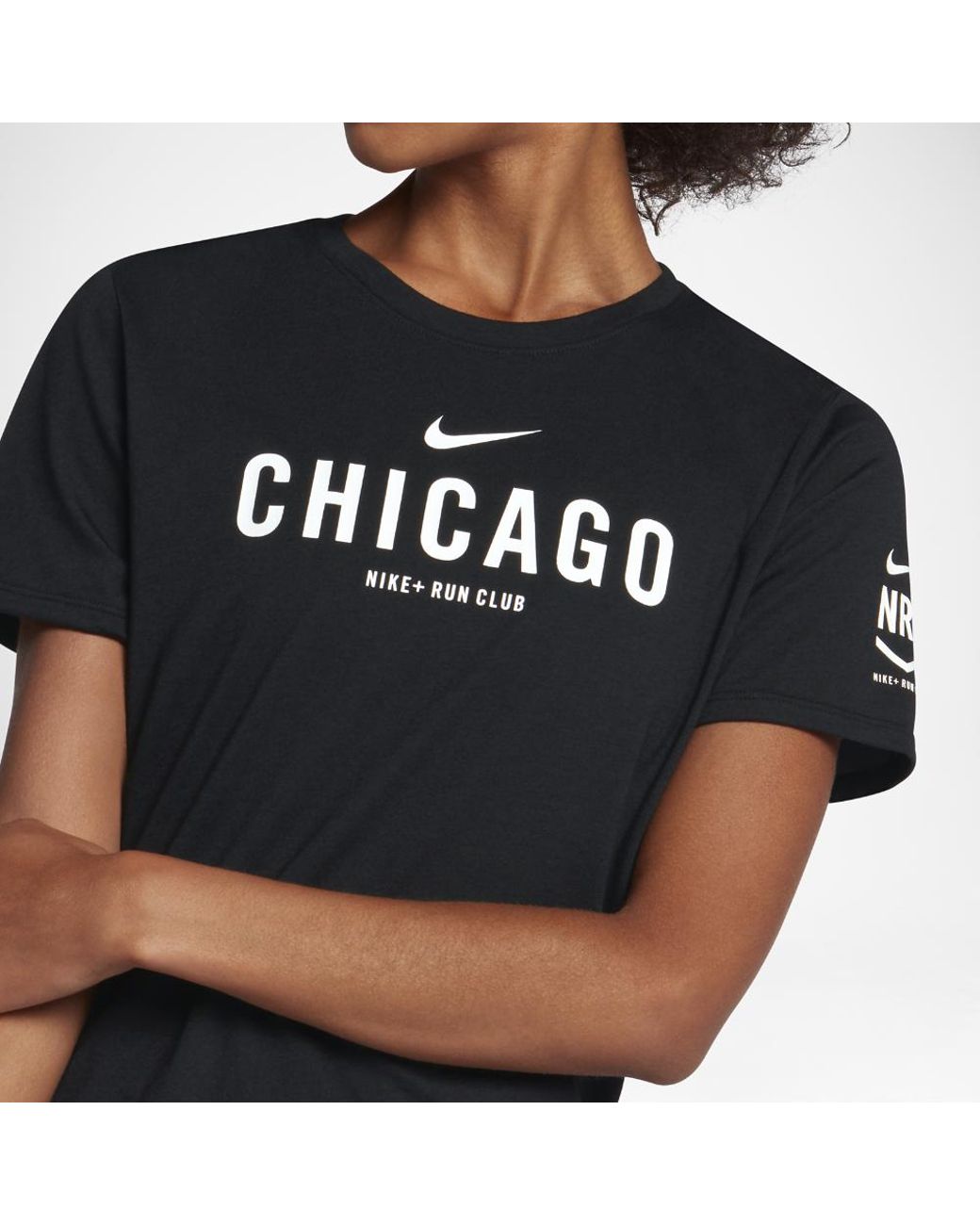 Nike Synthetic Dry Nrc (chicago) Women's Running T-shirt in Black | Lyst