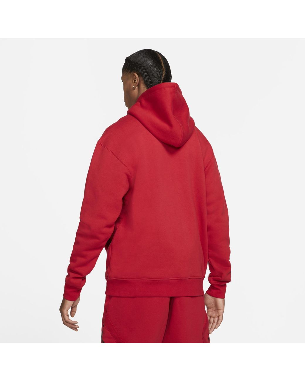 Nike Essential Fleece Full-zip Hoodie in Red for Men | Lyst UK