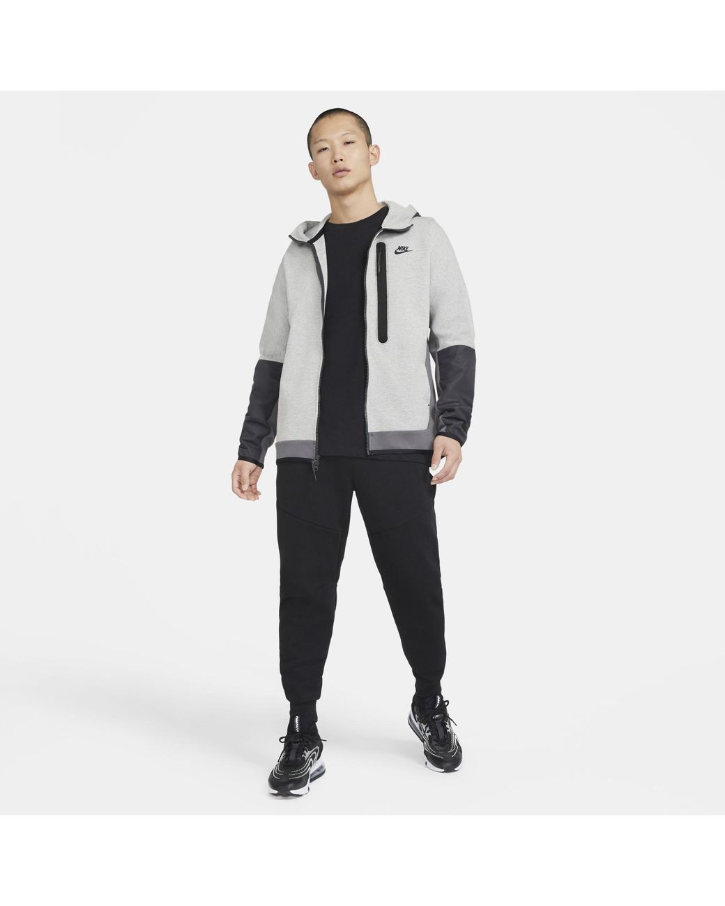 Nike Sportswear Tech Fleece Full-zip Woven Hoodie in Grey for Men | Lyst  Australia
