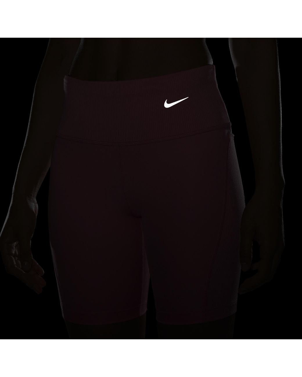 Nike Tight Mid-rise Ribbed-panel Running Shorts With Pockets In Pink, | Lyst