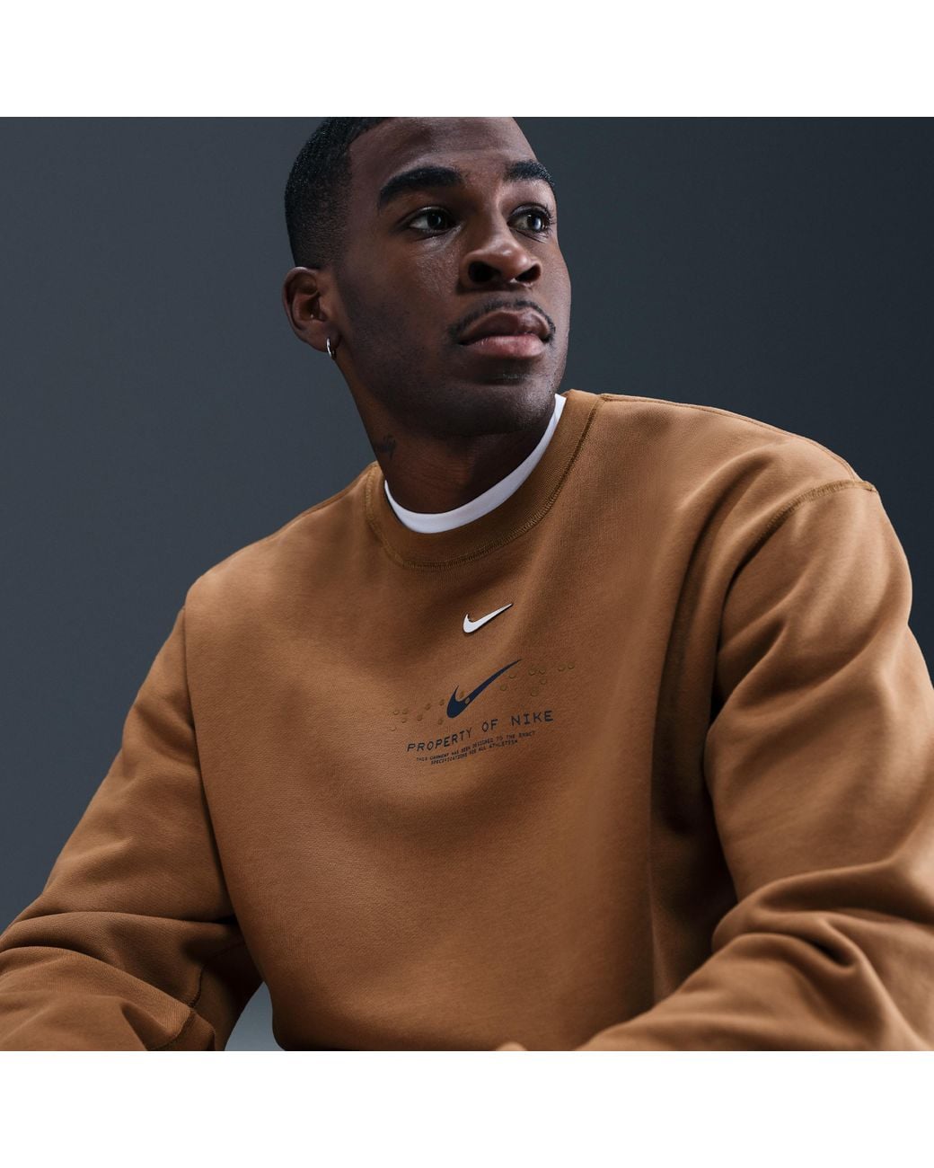 nike brown sportswear club sweatshirt