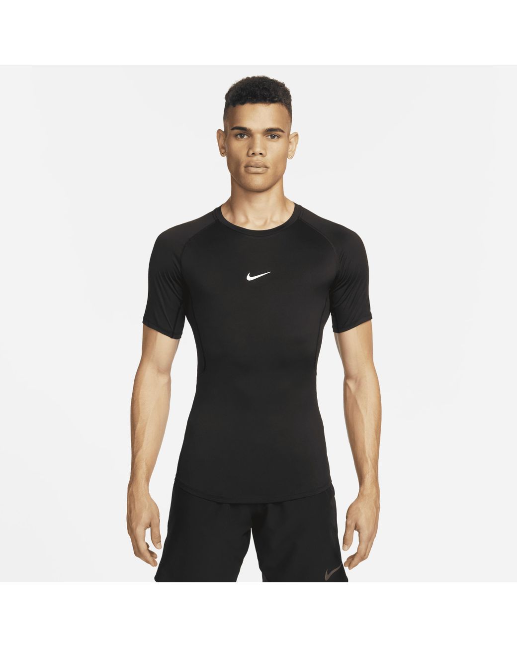 Nike Pro Dri-fit Tight Short-sleeve Fitness Top 50% Recycled Polyester in  Black for Men | Lyst