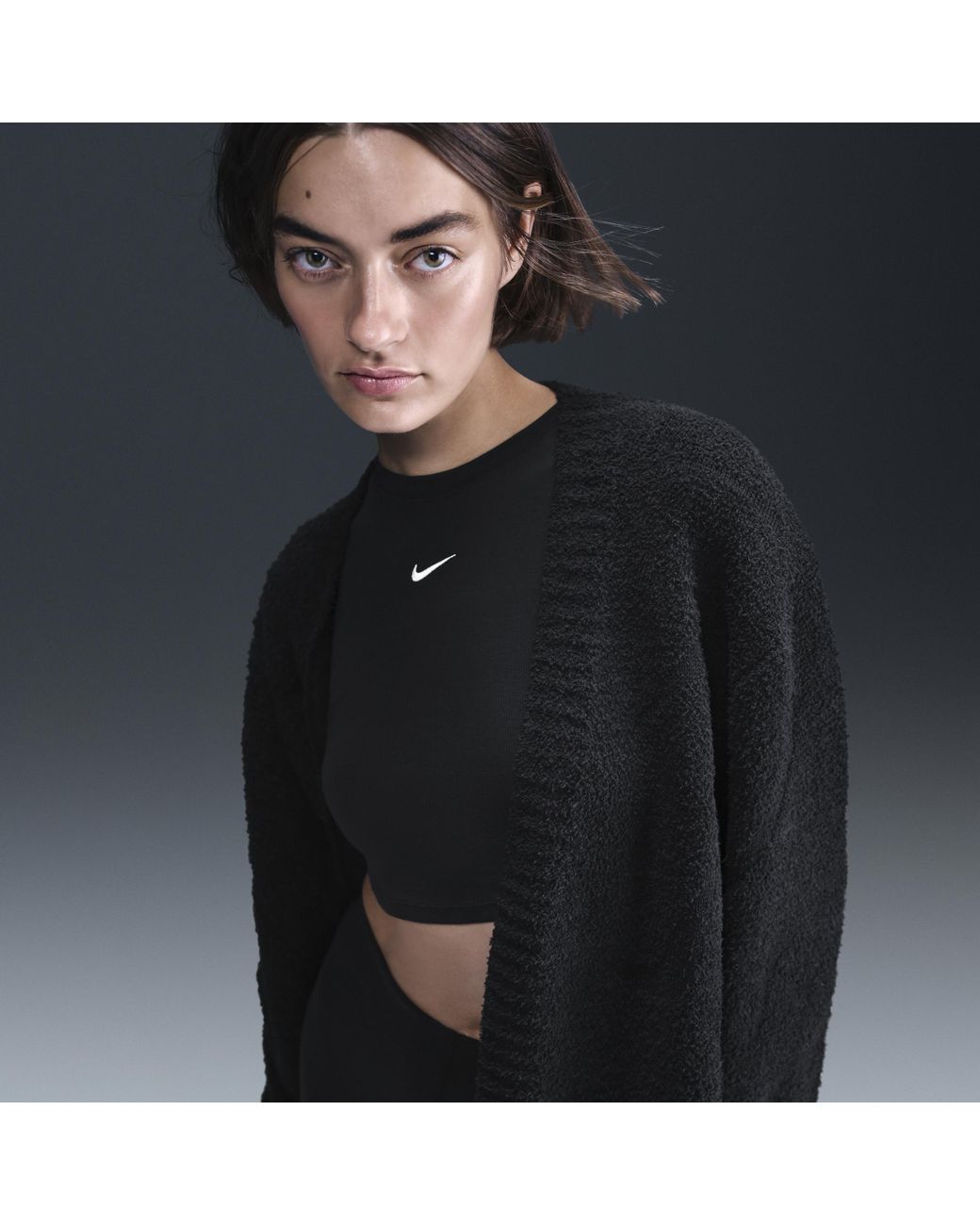 Nike black cardigan hotsell