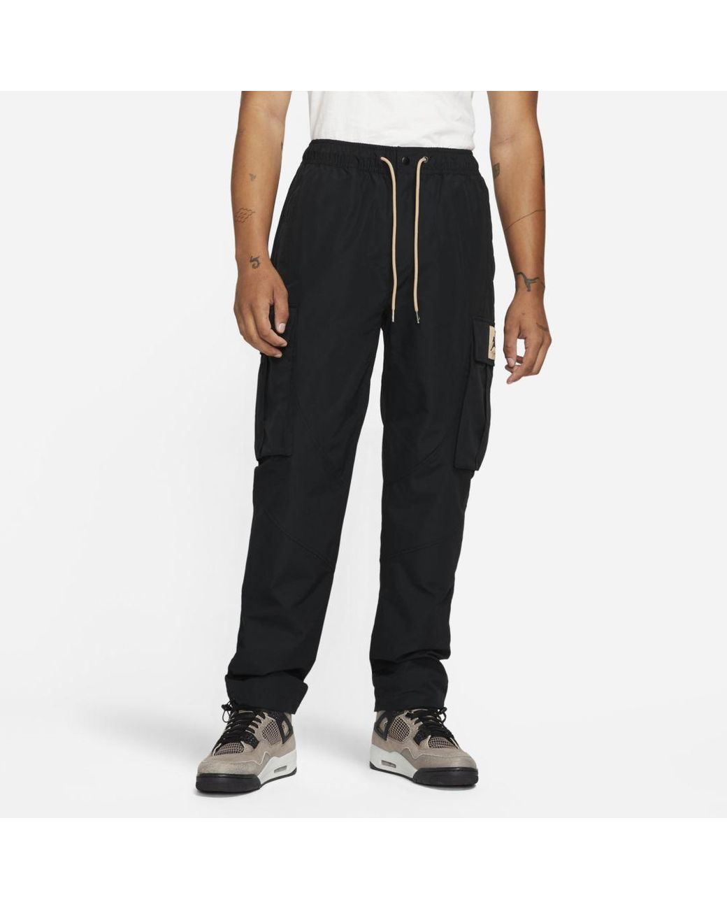 Nike Jordan Flight Heritage Cargo Pants in Black for Men | Lyst