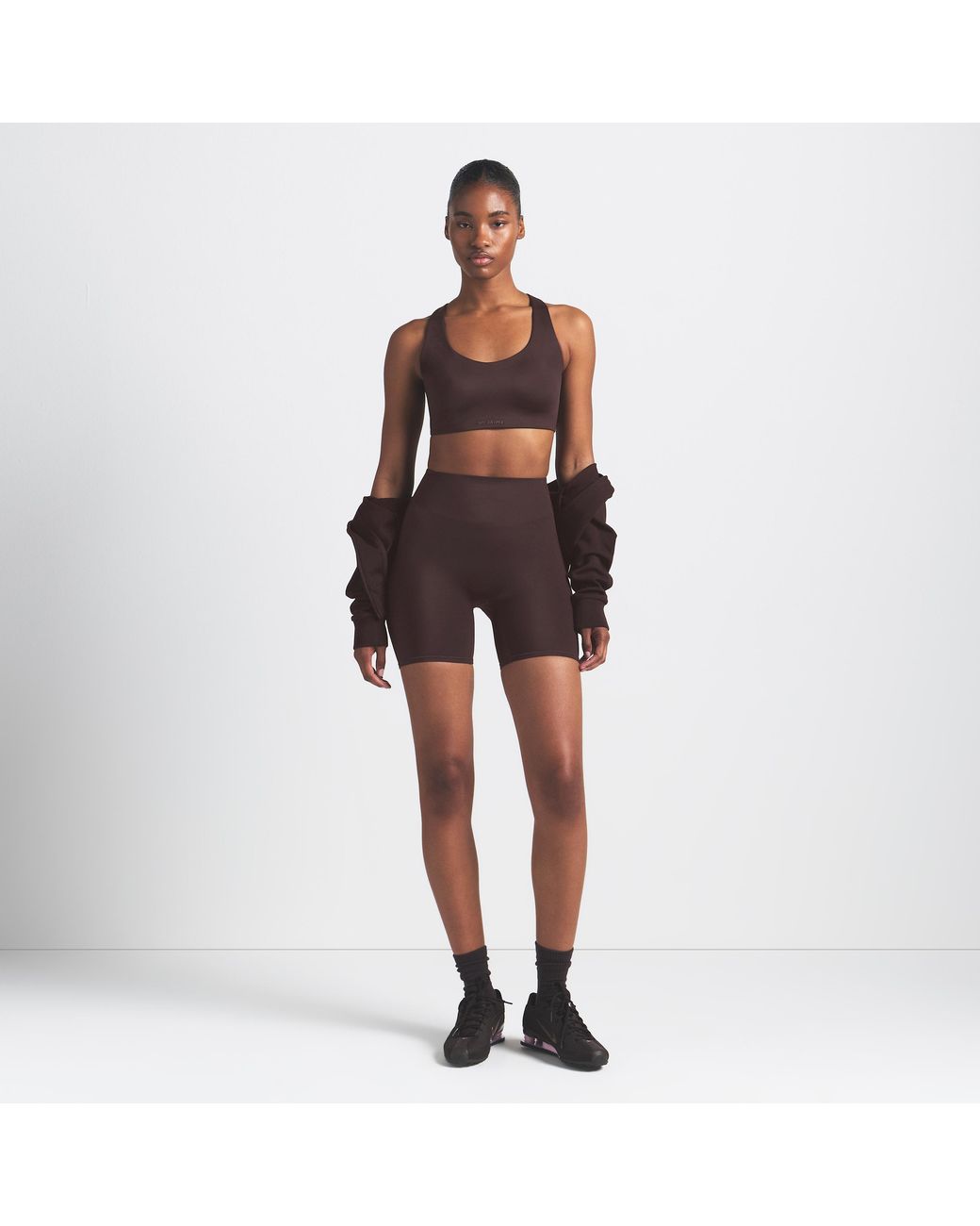 Nike Skims Shine Racerback Bra in Brown | Lyst