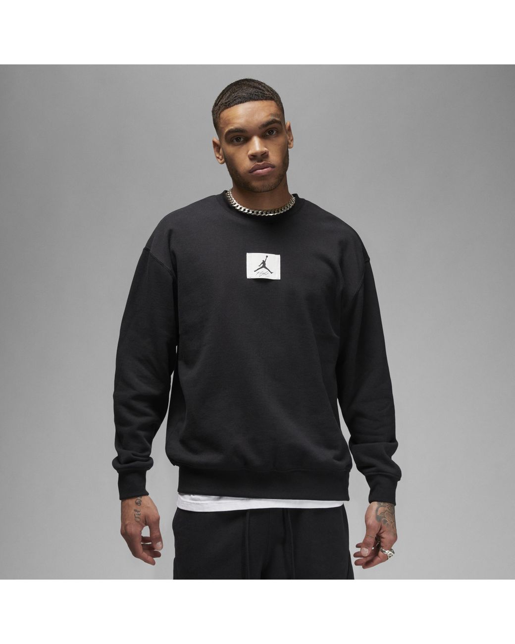 Nike Essentials Fleece Crewneck Sweatshirt in Black for Men | Lyst UK