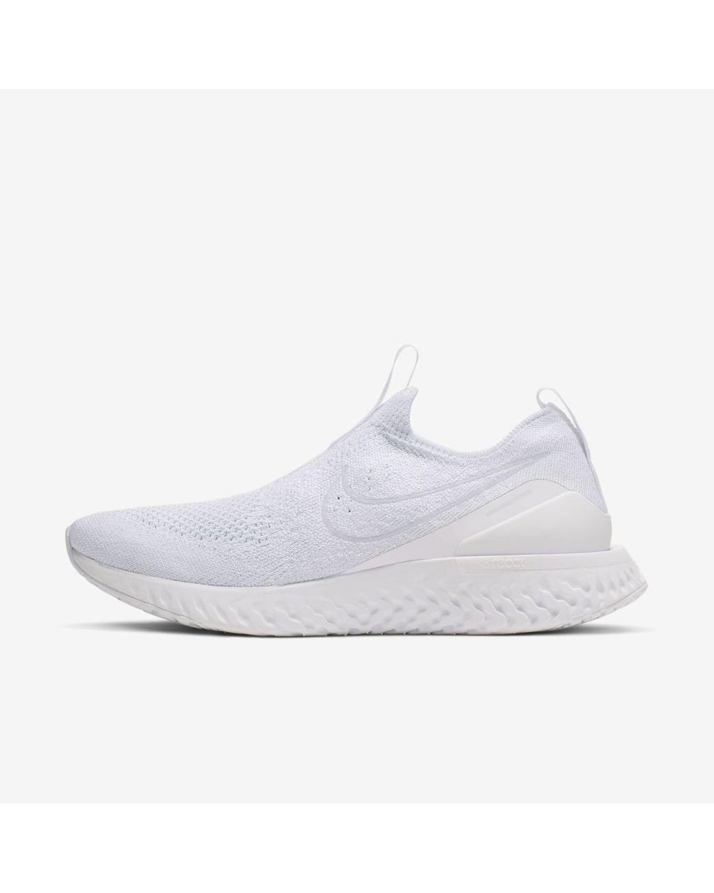 Nike Epic Phantom React Flyknit Running Shoe in White | Lyst