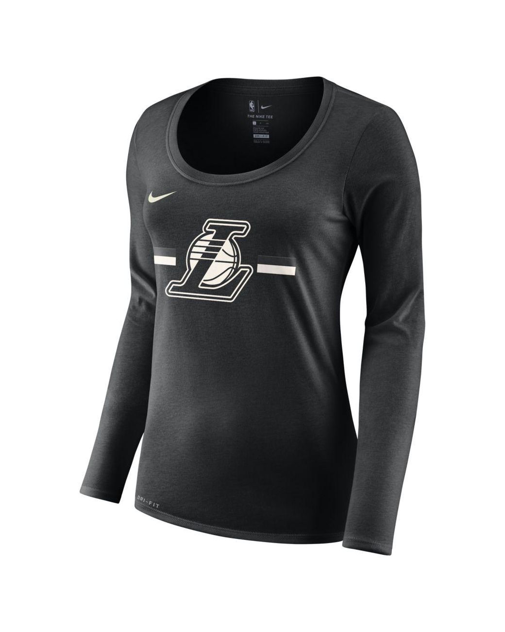 Nike Los Angeles Lakers Dri-fit Logo Long-sleeve Nba T-shirt in Black - Lyst