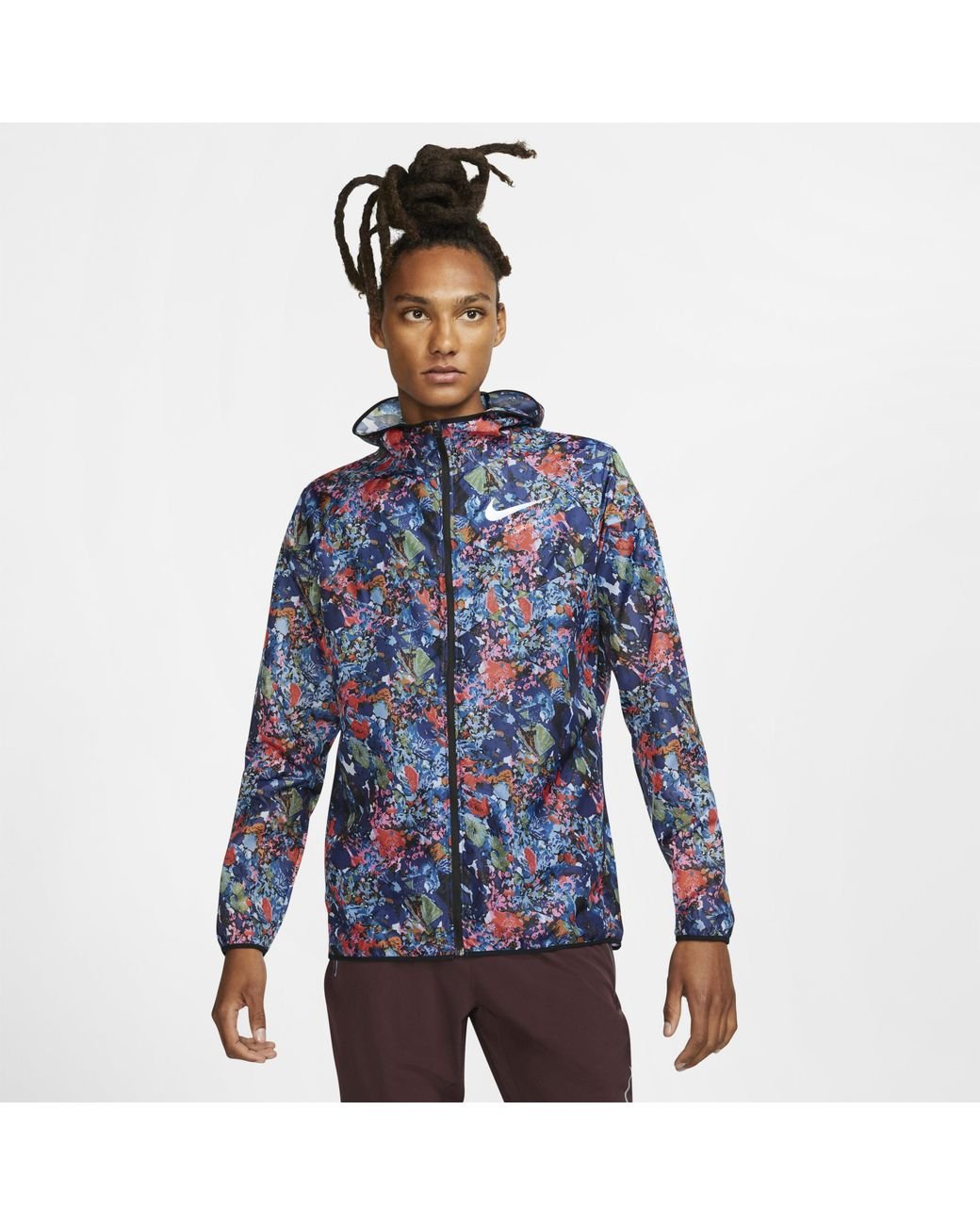 Nike Windrunner Printed Running Jacket in Blue for Men | Lyst UK