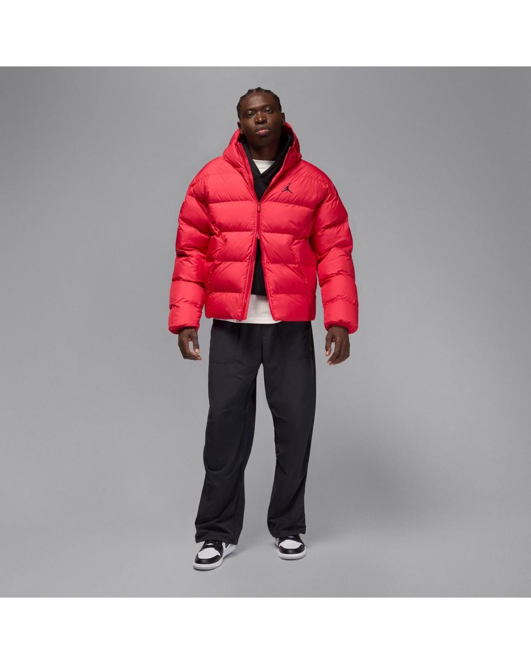 red nike puffer jacket mens