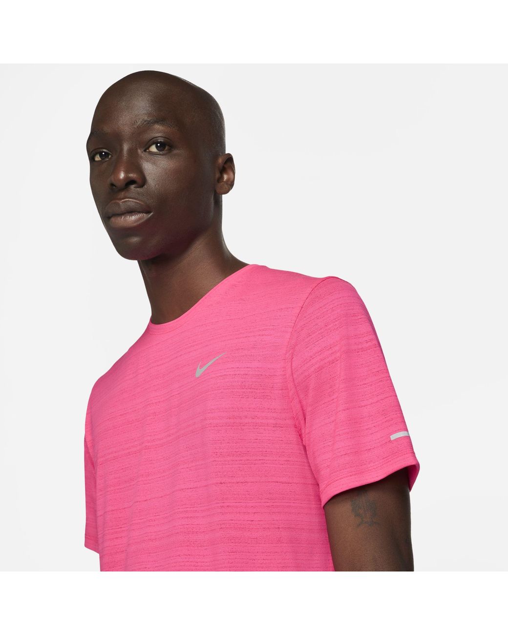 Nike Dri-fit Miler Running Top Pink for Men | Lyst UK